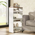 Costway 4-Tier Slim Rolling Kitchen Cart with Wheels - 8 Storage Compartments