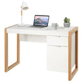 Computer Desk with Storage Cabinet and Pull-Out Drawer - Sturdy Design
