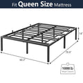 Sturdy Metal Platform Bed Frame - No Box Spring Required