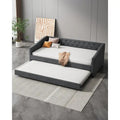 Christopher Knight Home Bennett Tufted Daybed Sofa with Storage Drawers and Stylish Curved Arms