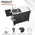 AECOJOY Stainless Steel Outdoor Kitchen Sink with Hose Hookup and Grill Prep Table Island Cabinets