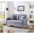 Contemporary Velvet Tufted Loveseat for Small Living Spaces - Beige Upholstered Sofa