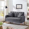 Contemporary Velvet Tufted Loveseat for Small Living Spaces - Beige Upholstered Sofa