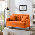 Contemporary Velvet Tufted Loveseat for Small Living Spaces - Beige Upholstered Sofa