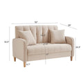 Contemporary Velvet Tufted Loveseat for Small Living Spaces - Beige Upholstered Sofa