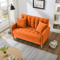 Contemporary Velvet Tufted Loveseat for Small Living Spaces - Beige Upholstered Sofa