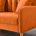 Contemporary Velvet Tufted Loveseat for Small Living Spaces - Beige Upholstered Sofa