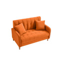 Contemporary Velvet Tufted Loveseat for Small Living Spaces - Beige Upholstered Sofa