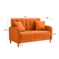 Contemporary Velvet Tufted Loveseat for Small Living Spaces - Beige Upholstered Sofa
