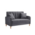 Contemporary Velvet Tufted Loveseat for Small Living Spaces - Beige Upholstered Sofa