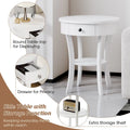 Costway Round 2-Tier Side Table - Versatile Nightstand for Bedroom and Living Room