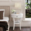Costway Round 2-Tier Side Table - Versatile Nightstand for Bedroom and Living Room