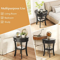Costway Round 2-Tier Side Table - Versatile Nightstand for Bedroom and Living Room