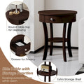 Costway Round 2-Tier Side Table - Versatile Nightstand for Bedroom and Living Room