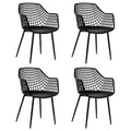 Set of 4 Modern Plastic Shell Dining Chairs with Metal Legs by Costway