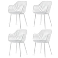 Set of 4 Modern Plastic Shell Dining Chairs with Metal Legs by Costway