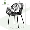 Set of 4 Modern Plastic Shell Dining Chairs with Metal Legs by Costway