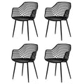 Set of 4 Modern Plastic Shell Dining Chairs with Metal Legs by Costway
