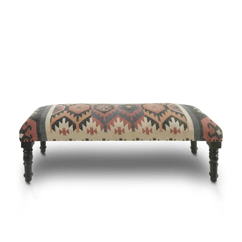 47-Inch Multicolored Southwestern Rectangular Bench