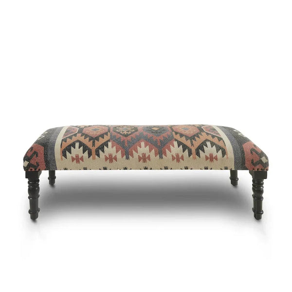 47-Inch Multicolored Southwestern Rectangular Bench