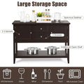 Costway Wooden Sideboard Buffet Console Table with Drawers