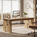 63-Inch Farmhouse Executive Desk with Unique Legs - Industrial Style Office Furniture for Home
