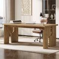 63-Inch Farmhouse Executive Desk with Unique Legs - Industrial Style Office Furniture for Home