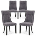 Costway Set of 2/4 Channel Tufted Dining Chairs with High Backrest