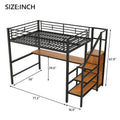 Complete Loft Bed Set with Desk, Storage Staircase, Compact Wardrobe, and LED Lighting