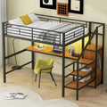 Complete Loft Bed Set with Desk, Storage Staircase, Compact Wardrobe, and LED Lighting