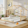 Gymax Twin to King Wooden House Bed Daybed with Safety Rails & Customizable Design