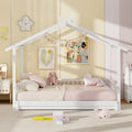 Gymax Twin to King Wooden House Bed Daybed with Safety Rails & Customizable Design