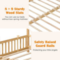 Gymax Twin to King Wooden House Bed Daybed with Safety Rails & Customizable Design