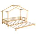 Gymax Twin to King Wooden House Bed Daybed with Safety Rails & Customizable Design