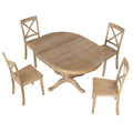 5-Piece Modern Dining Set for 4: Round Table with 4 Kitchen Chairs