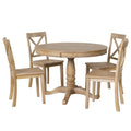 5-Piece Modern Dining Set for 4: Round Table with 4 Kitchen Chairs