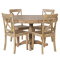 5-Piece Modern Dining Set for 4: Round Table with 4 Kitchen Chairs