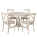 5-Piece Modern Dining Set for 4: Round Table with 4 Kitchen Chairs