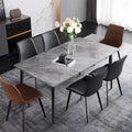 Contemporary Kitchen Table with Metal Frame and Sintered Stone Top