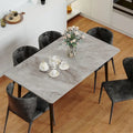 Contemporary Kitchen Table with Metal Frame and Sintered Stone Top