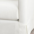KINWELL 90W Linen Slipcovered 3-Seater Sofa with Skirt and 4 Pillows