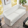 KINWELL 90W Linen Slipcovered 3-Seater Sofa with Skirt and 4 Pillows