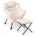 Gymax Folding Footrest Lazy Sofa Chair - Accent Leisure Armchair