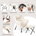 Gymax Folding Footrest Lazy Sofa Chair - Accent Leisure Armchair