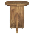 Leti L-Shaped Side End Table with 22-Inch Brown Mango Wood Top