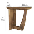 Leti L-Shaped Side End Table with 22-Inch Brown Mango Wood Top