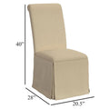 Set of 2 Shaw Dining Chairs with Tall Rolled Back and Skirted Base in Beige