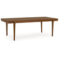 Jeyn Extendable Dining Table with Tapered Legs - Brown Hardwood, 74-92 Inches