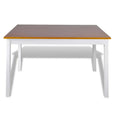 5-Piece Dining Table Set - 43-Inch Rectangular Table with 4 Chairs in Brown and White Wood
