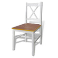 5-Piece Dining Table Set - 43-Inch Rectangular Table with 4 Chairs in Brown and White Wood